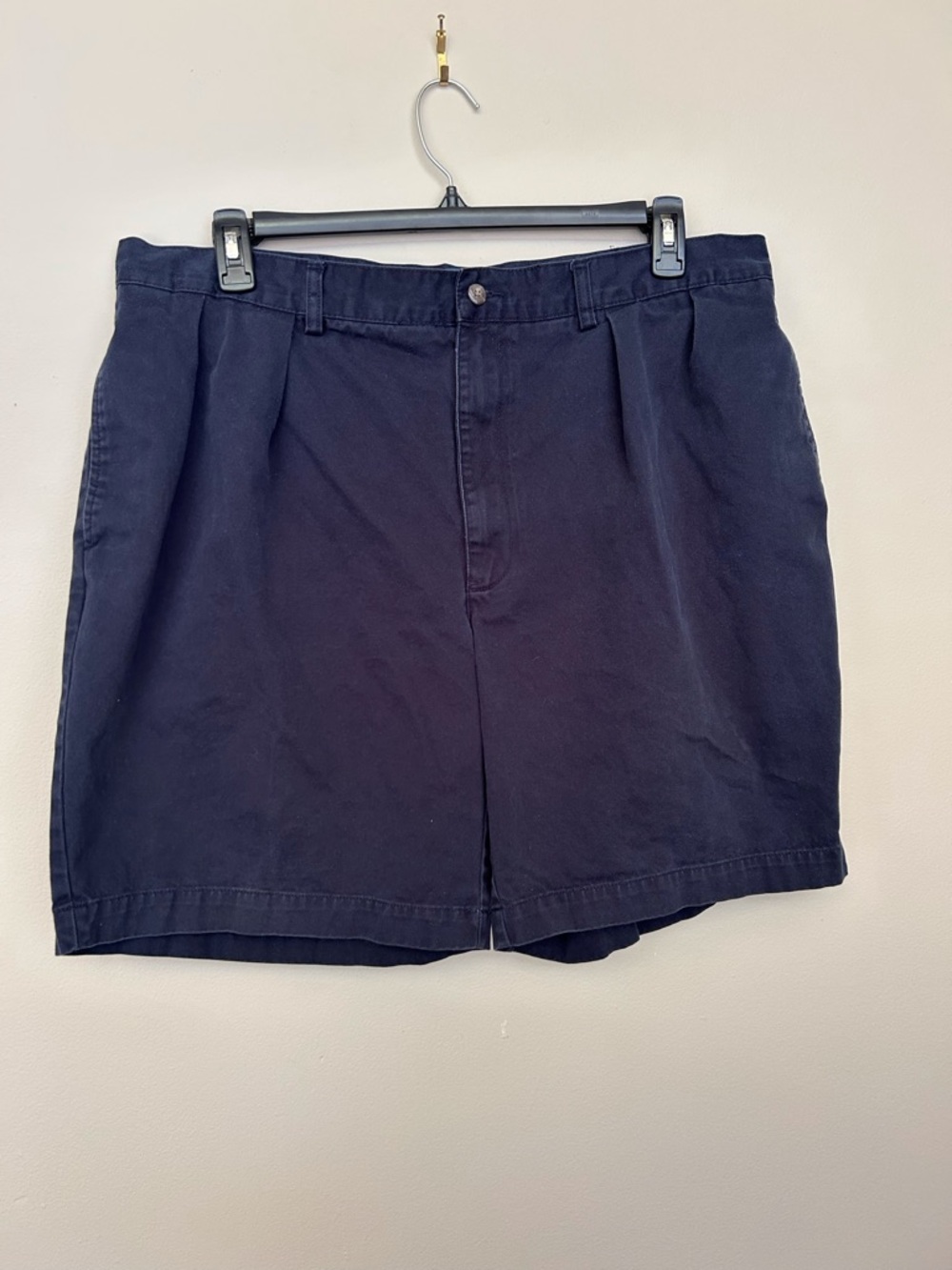 Polo by Ralph Lauren Navy Flat Front Pleated Cotton Shorts